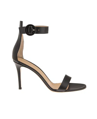Gianvito Rossi Black Logo Design High-heeled Sandals