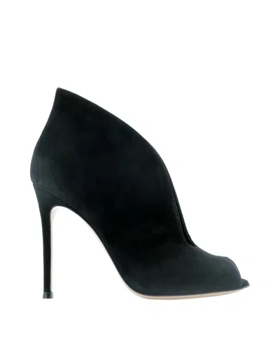 Gianvito Rossi Black Logo Open-toed High Heels