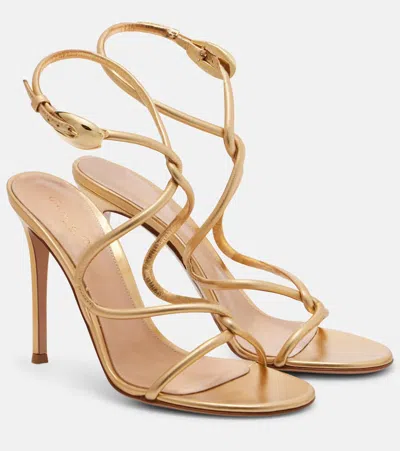 Gianvito Rossi Black Mamba 105 Leather Sandals In Brown