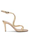 Gianvito Rossi Mamba 85 Metallic Finish Open Toe Sandals In Gold