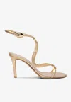 Gianvito Rossi Mamba 85 Metallic Finish Open Toe Sandals In Gold