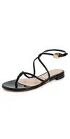 Gianvito Rossi Mamba Leather Flat Sandals In Black