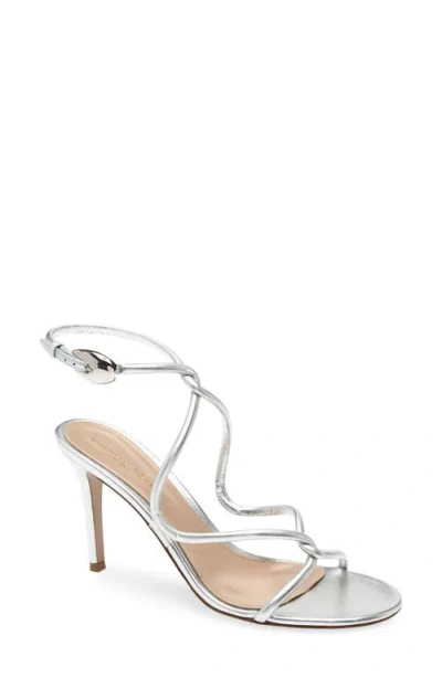 Gianvito Rossi Black Mamba Sandal In Silver