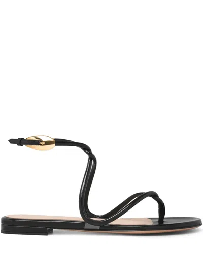 GIANVITO ROSSI BLACK MAMBA SANDALS