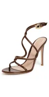 Gianvito Rossi Strappy Metallic Buckle Open Toe Sandals