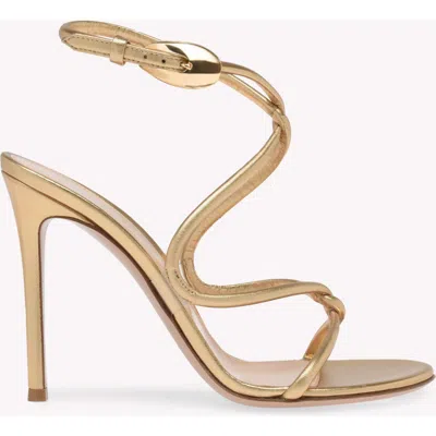 Gianvito Rossi Mamba 85 Metallic Finish Open Toe Sandals In Grey