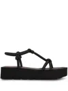 Gianvito Rossi Open Toe Flatform Leather Sandals In Black