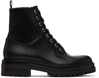 Gianvito Rossi Black Martis Ankle Boots In Black+black