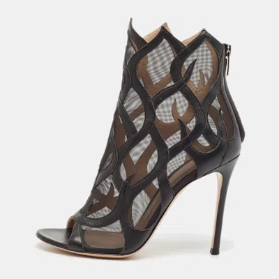 Gianvito Rossi Black Mesh Ankle Length Boots