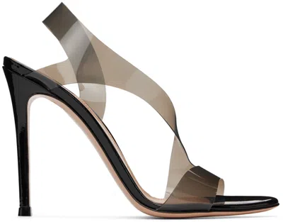 GIANVITO ROSSI BLACK METROPOLIS HEELED SANDALS