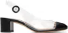 Gianvito Rossi Round Toe High Heel Sandals In Black+trasp