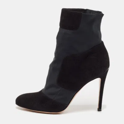 Gianvito Rossi Black Nylon And Suede Ankle Length Boots