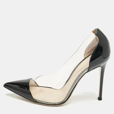 Pre-owned Gianvito Rossi Black Patent Leather And Pvc Plexi Pumps Size 40