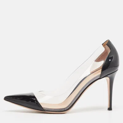 Pre-owned Gianvito Rossi Black Patent Leather And Pvc Plexi Pumps Size 41