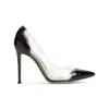 Gianvito Rossi Plexi Pump Patent Leather Transparent Panels In Black