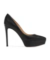 Gianvito Rossi 115mm Dasha Leather Platform Pumps In Black