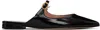 Gianvito Rossi Black Ribbon Jane Slide Loafers In Black