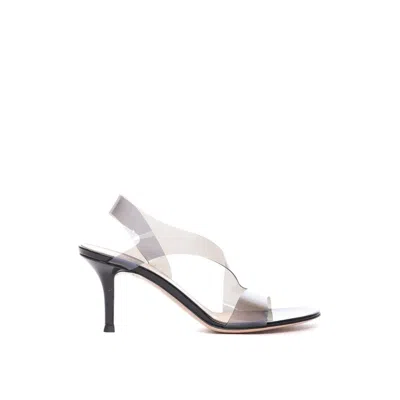 Gianvito Rossi Transparent Rubber Heel Sandal In Gray