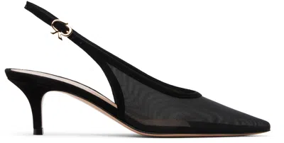 GIANVITO ROSSI BLACK SLINGBACK 55 HEELS
