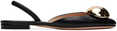 Gianvito Rossi Leather Dome Slingback Ballerina Flats In Black