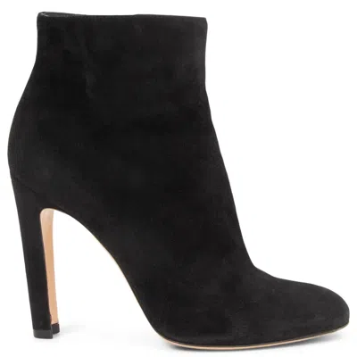 Pre-owned Gianvito Rossi Black Suede Ankle Boots Shoes 39.5