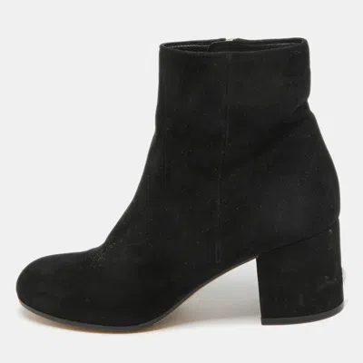 Pre-owned Gianvito Rossi Black Suede Ankle Boots Size 36