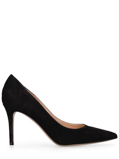 Gianvito Rossi Black Suede Décolleté With Elegant Heel