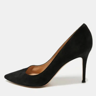 Gianvito Rossi Black Suede Gianvito Pointed Toe Pumps