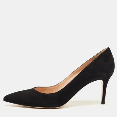 Pre-owned Gianvito Rossi Black Suede Gianvito Pointed Toe Pumps Size 39