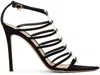 Gianvito Rossi Black Suede Heeled Sandals In Black+trasp