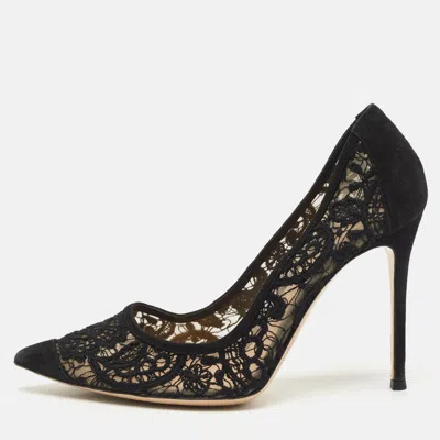 Gianvito Rossi Black Suede Pointed Toe Pumps
