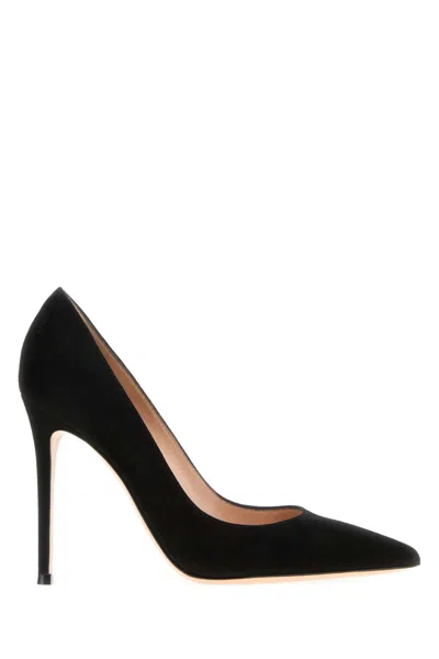 GIANVITO ROSSI BLACK SUEDE PUMPS