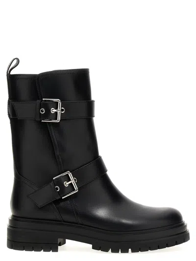 GIANVITO ROSSI BLACK THIAGO ANKLE BOOTS