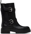 Gianvito Rossi Black Leather Biker Boots In Nero