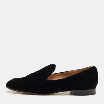 Gianvito Rossi Black Velvet Marcel Loafers