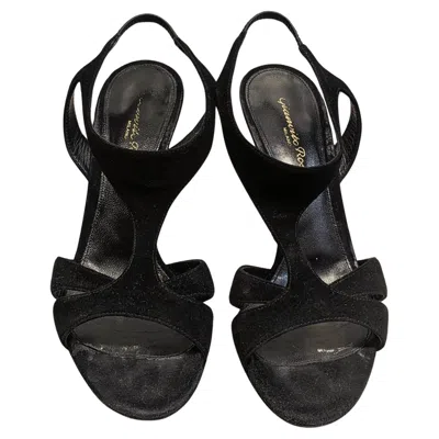 Pre-owned Gianvito Rossi Black Velvet Sandals From