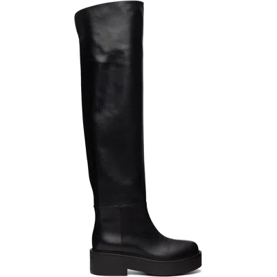 Gianvito Rossi Black Vitello Glove Tall Boots