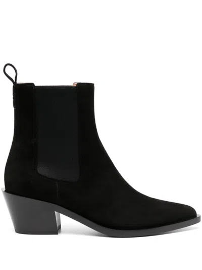 Gianvito Rossi Wylie 60 Suede Chelsea Boots In Black