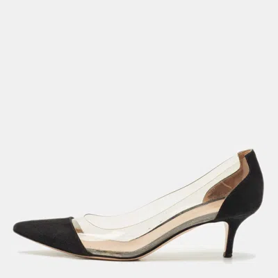 Gianvito Rossi Black/transparent Suede And Pvc Plexi Pumps