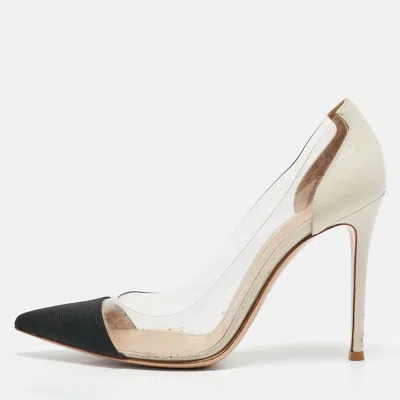 Gianvito Rossi Black/white Leather And Pvc Plexi Pumps In Multi