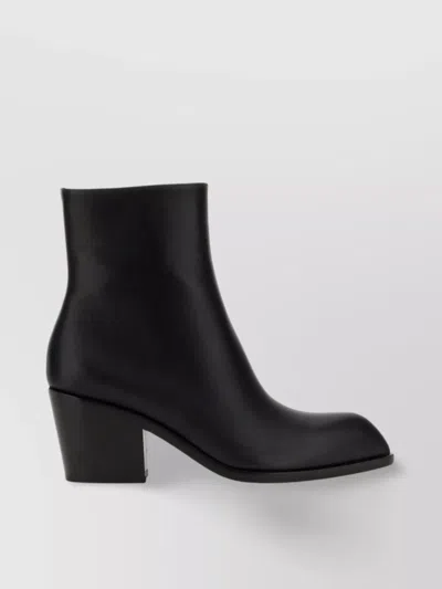 Gianvito Rossi Block Heel Ankle Length Leather Boot