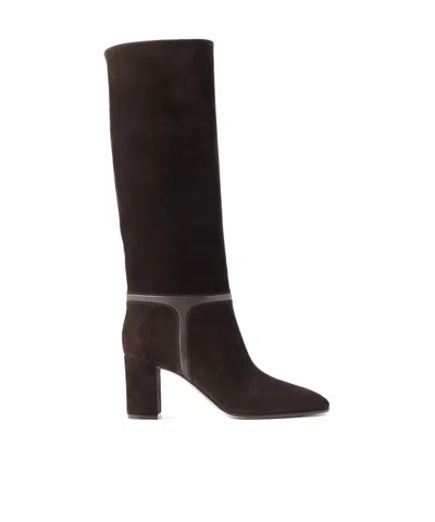Gianvito Rossi Block Heel Boots In Brown