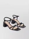 Gianvito Rossi Block Heel Nappa Leather Sandals In Neutrals