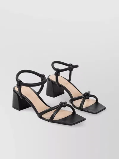 Gianvito Rossi Block Heel Nappa Leather Sandals In Neutrals