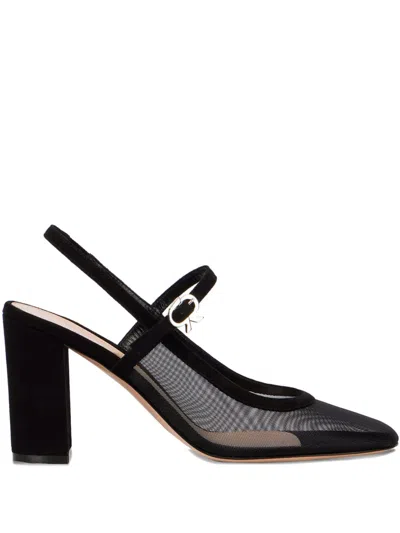Gianvito Rossi Block-heel Stap-detail Pumps In Black