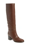 Shop Gianvito Rossi Block Heel Tall Boot In Brown
