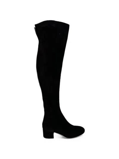 Pre-owned Gianvito Rossi Block-heel Knee-high Boots In Black