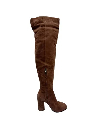 Pre-owned Gianvito Rossi Block-heel Knee-high Boots In Brown