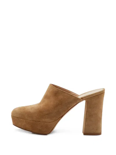 Pre-owned Gianvito Rossi Block-heel Mules In Brown