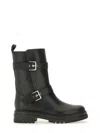 Gianvito Rossi Black Leather Biker Boots In Black